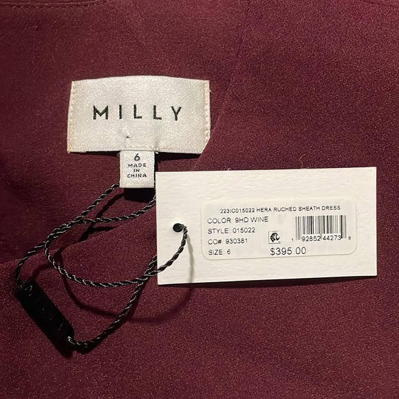 NWT Milly Hera Riches Sheath Dress wine - Picture 3 of 4